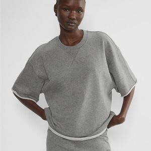 Aritzia Heather Gray Sweatfleece Top